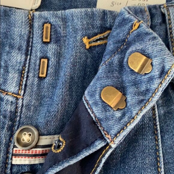 Pilcro high Rise Pleated Wide Leg Denim Crops - Picture 6 of 8